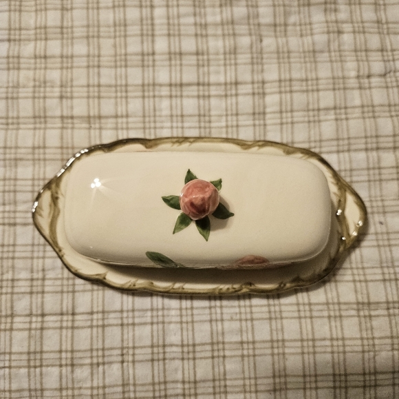 Vintage Franciscan Desert Rose Butter Dish With Lid. - Picture 2 of 4